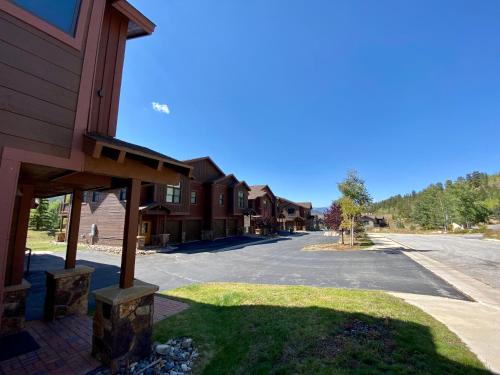 an empty street in front of a building at Frey Gulch 46 by SummitCove Lodging in Keystone