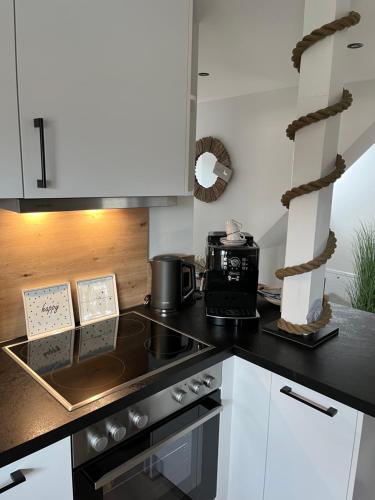 Dapur atau dapur kecil di Ferienwohnung im Nordseeglück