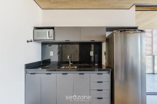 Nhà bếp/bếp nhỏ tại NWTs - Estúdios com Vista Lateral Mar em Maceió II