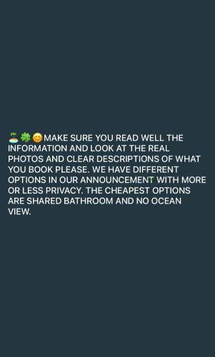 a blue background with a white text message at Ocean View PLAYA DEL NIÑO Rooms & Apartments in Cancún