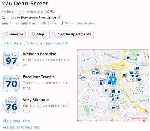 a screenshot of a website with a map at Jennifer's Walkable Private Apartment Getaway with Relaxing Deck in Providence