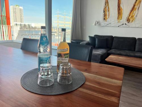 Χώρος καθιστικού στο App 9 Penthouse "Sonnendeck" am Passathafen Travemünde PVA009