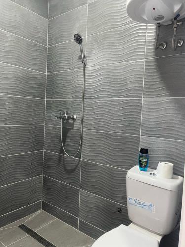 Koupelna v ubytování Apartmani kod Lazarice Šid