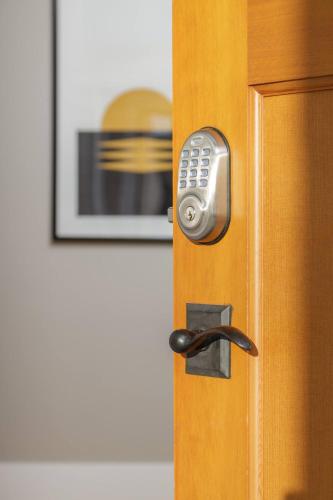 a close up of a door with a lock at Charming Luxury Home Near Dt And Lonsdale Quay in North Vancouver