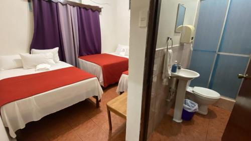 Koupelna v ubytování Hotel Marjenny