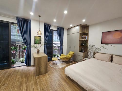 Ένα ή περισσότερα κρεβάτια σε δωμάτιο στο DinhThon-KeangNam-HaNoi Homestay and Apartment ALAYA 15