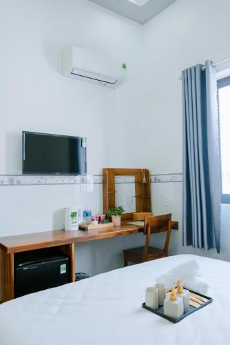 Katil atau katil-katil dalam bilik di Jayden Hotel - Phú Quý