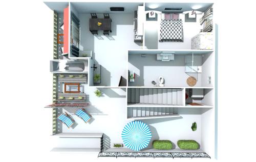 een plattegrond van een huis bij Apartamentos Magdalena in Valle Gran Rey