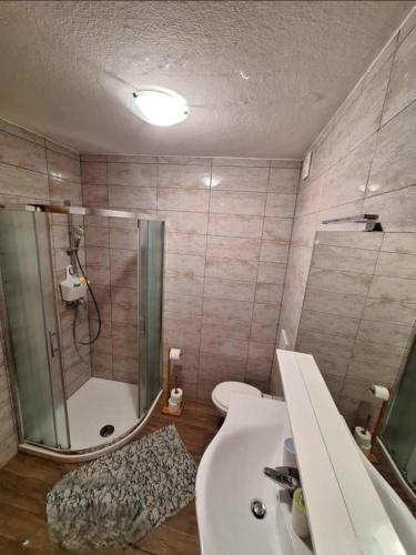 A bathroom at Pr' Hribar