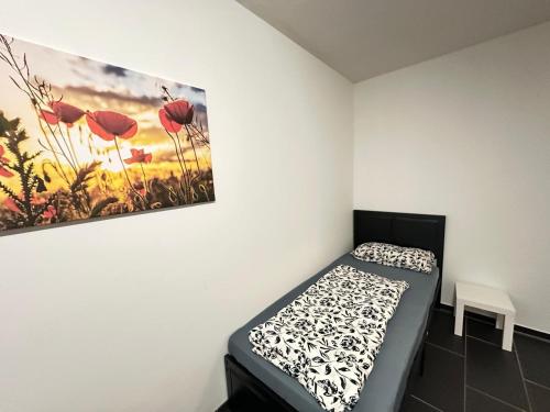 Giường trong phòng chung tại MK Apartment Delmenhorst 5 - Kostenloses WLAN - Kostenlose Parkplätze