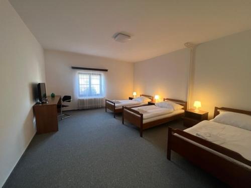 Postel nebo postele na pokoji v ubytování Nobiles hotel Šternberk
