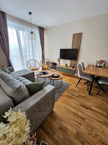 Una televisión o centro de entretenimiento en Apartman Vuk Zlatibor