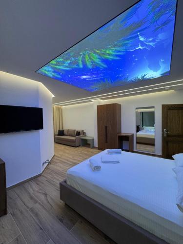 Hotel Fusha E Gjeseにあるベッド