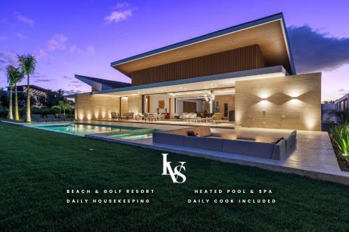 a rendering of a luxury house with a swimming pool at Zen Oasis Villa at Casa de Campo in La Romana