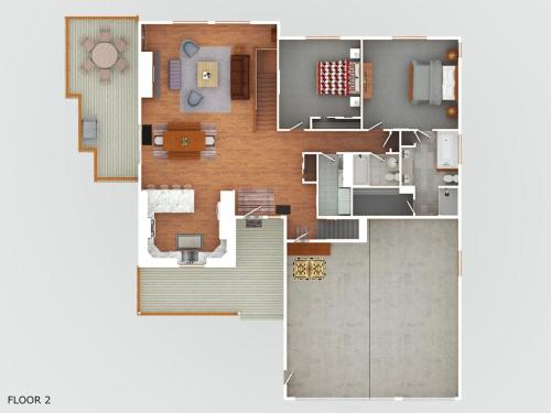 a floor plan of a small apartment with at Happy Landing Cabin in Cross Lake