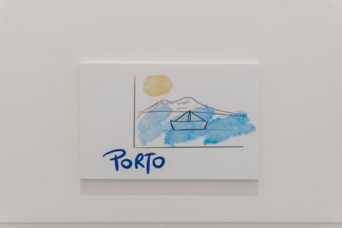 a painting of a mountain with the word tacop at Napoli Visit Home in Naples