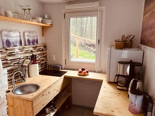 Nhà bếp/bếp nhỏ tại Ferienhaus Lavendel