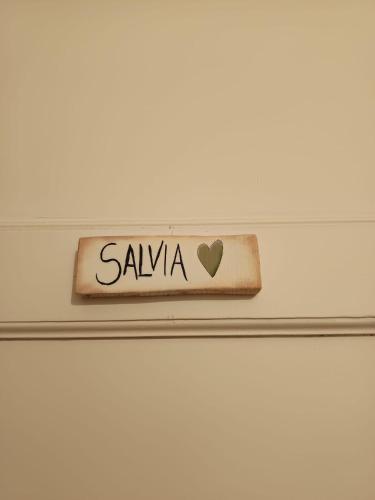a sign that says savala on a wall at L'Acero Rosso in Lucca