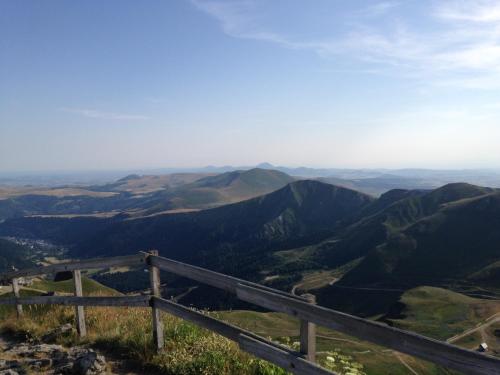 a view from the top of a mountain at Aux 500 Diables Eco Lodge - Hotel in Chambon-sur-Lac