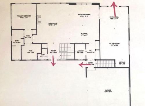 a floor plan of a house with diagramsynthesis at Long Lake Fox Den - Dog Friendly in Traverse City