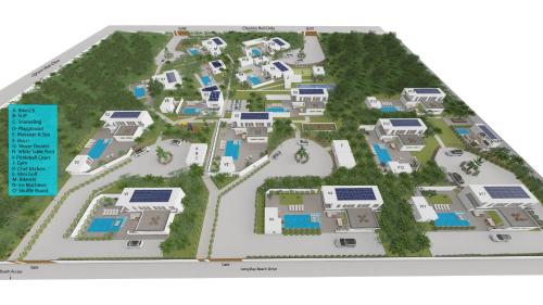 a site plan of a villa with houses at Beachside 2 Bedroom Villa with Pool and Resort Amenities - White Villas - v7 in Providenciales