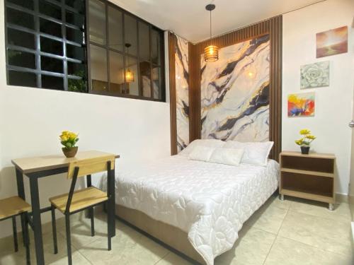 Katil atau katil-katil dalam bilik di 23 COMODO APARTAMENTO CON BALCON EN LAURELES ESTADiO 2 HAB 2 BAÑOs