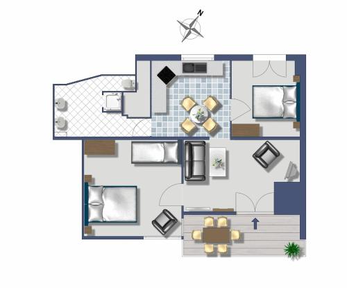 a floor plan of a house at Résidence Miro, gîtes climatisés avec piscine et tennis in Les Arcs sur Argens
