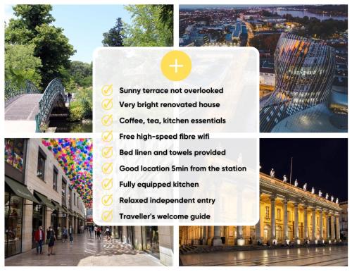 un collage de différentes photos d'une ville dans l'établissement Amatxi's Sunny House, à Bordeaux