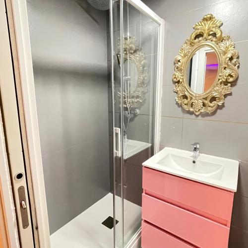 Et badeværelse på Habitación loft centro