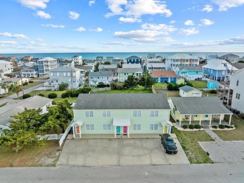 an aerial view of a house with a parking lot at Anchors Away Unit 4 Duplex in Atlantic Beach