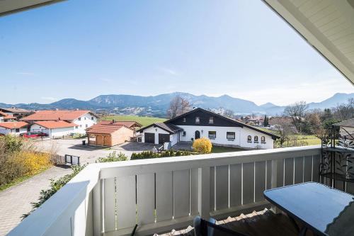 a view from the balcony of a house at Ferienwohnung Bergblick in Samerberg