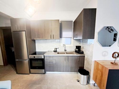Kuchyň nebo kuchyňský kout v ubytování Mitende Apartments