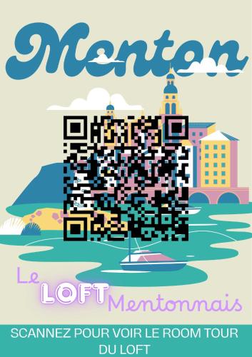 une affiche pour le centre-ville miami avec un grand bâtiment dans l'établissement Le LOFT MENTONNAIS, à Menton