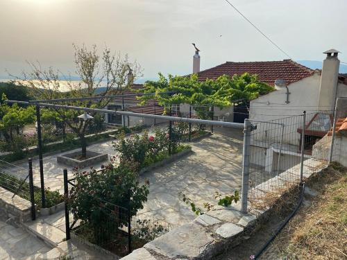 a garden with some plants and a house at Koeni House in Argalasti