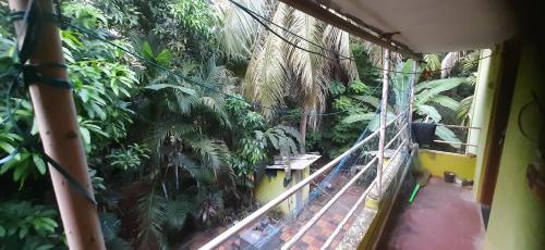 a balcony with a bunch of trees and plants at Sharvati Backwater Homestay in Haldipur