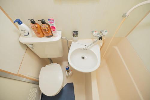 東京にあるNew Design Apartment in Shinjuku Kabukicho! 3 mins stationのバスルーム(トイレ、洗面台付)