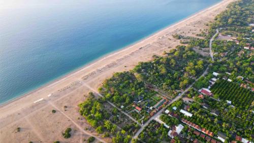 an aerial view of a beach and the ocean at Etenna Beach Bungalows in Cıralı