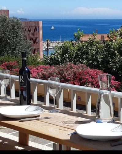 Rare location vacances appartement Banyuls vue mer avec parking
