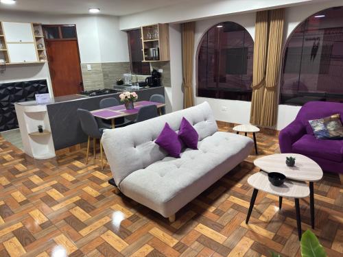 Χώρος καθιστικού στο Solena Apartamentos Tacna