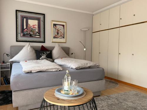 a living room with a couch and a table at Ferienwohnung Thurner in Bad Reichenhall