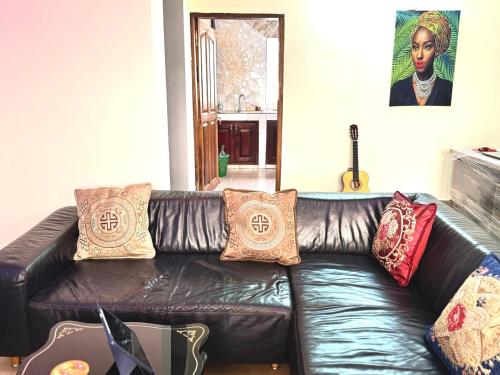 Χώρος καθιστικού στο Montée Santa Barbara apartment