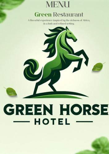 a green horse hotel logo at New Green Horse Hotel in Cotonou