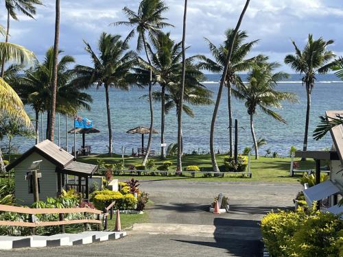 a view of the ocean from a resort at The Crow's Nest Resort Fiji in Korotogo