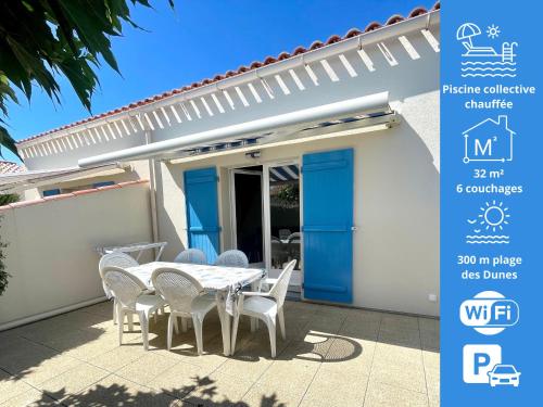 Maison à 300m de la plage avec piscine chauffée, tennis, terrasse ensoleillée et WiFi - FR-1-231-58