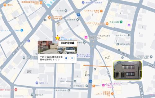 a map with a police car on it at HOOD - Vacation STAY 19696v in Amami