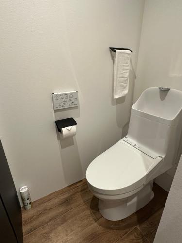a bathroom with a white toilet in a room at ZABOCON YOICHI Villa in Yoichi