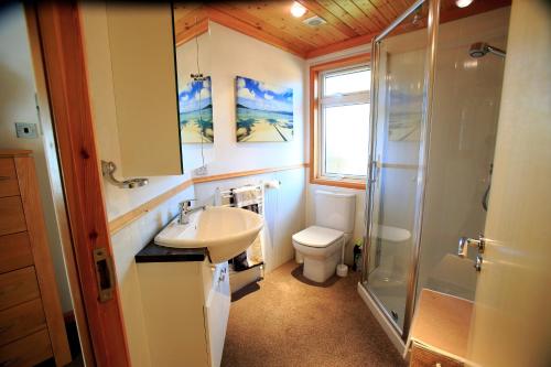 ギルフォードにあるCountry Retreatのバスルーム(洗面台、トイレ、シャワー付)