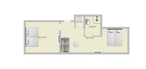 a drawing of a floor plan of a house at Hotel Grissemann in Flirsch