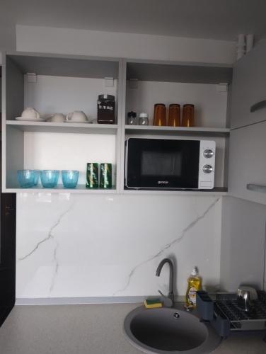 Η κουζίνα ή μικρή κουζίνα στο Danubius view apartment