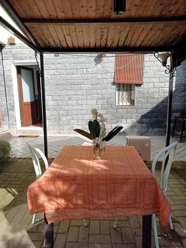 a table with a plant sitting on top of it at Tana Morenica in Bollengo